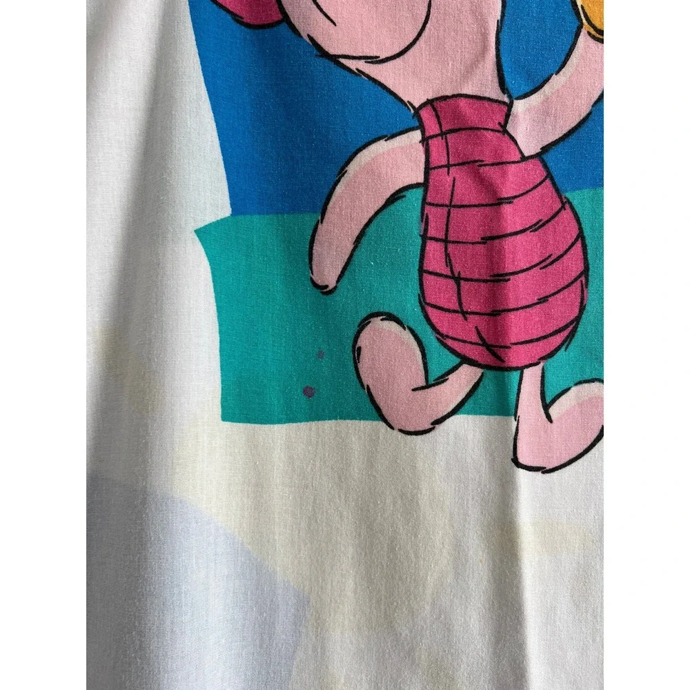Vintage Disney Multicolor Winnie The Pooh & Piglet Twin Sheet & Pillowcase Set